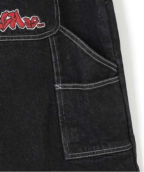 GLAZOS（グラソス）の「【大人向けサイズあり】ダブルニーペインターバギーショーツ_GLSW（デニムパンツ・キッズ・ダークブルー/ブラック・S/LL/M/L）」の12枚目の写真