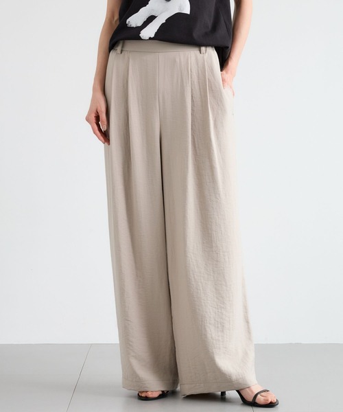 BARNYARDSTORM(バンヤードストーム)の「BARNYARDSTORM / Wタックフィラメントツイルパンツ 【『ネルソンさん』YouTubeご紹介アイテム】(その他パンツ・レディース・ブルー/チャコールグレー/ベージュ・S/M/L)」の2枚目の写真