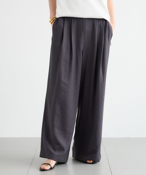 BARNYARDSTORM(バンヤードストーム)の「BARNYARDSTORM / Wタックフィラメントツイルパンツ 【『ネルソンさん』YouTubeご紹介アイテム】(その他パンツ・レディース・ブルー/チャコールグレー/ベージュ・S/M/L)」の4枚目の写真