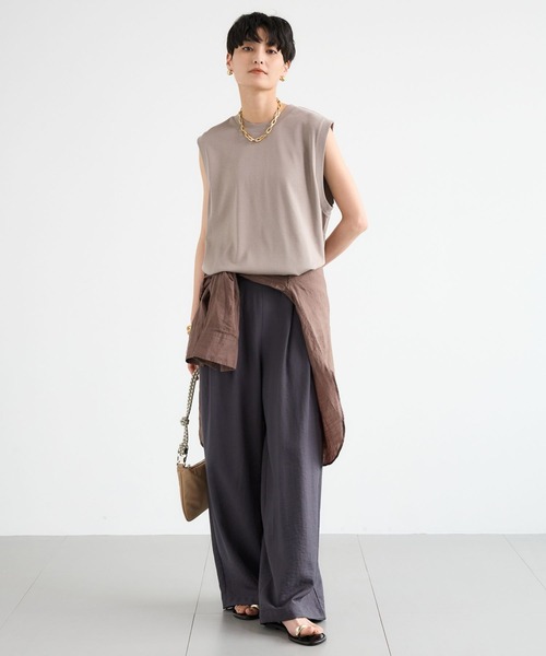 BARNYARDSTORM(バンヤードストーム)の「BARNYARDSTORM / Wタックフィラメントツイルパンツ 【『ネルソンさん』YouTubeご紹介アイテム】(その他パンツ・レディース・ブルー/チャコールグレー/ベージュ・S/M/L)」の6枚目の写真