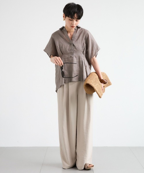 BARNYARDSTORM(バンヤードストーム)の「BARNYARDSTORM / Wタックフィラメントツイルパンツ 【『ネルソンさん』YouTubeご紹介アイテム】(その他パンツ・レディース・ブルー/チャコールグレー/ベージュ・S/M/L)」の19枚目の写真