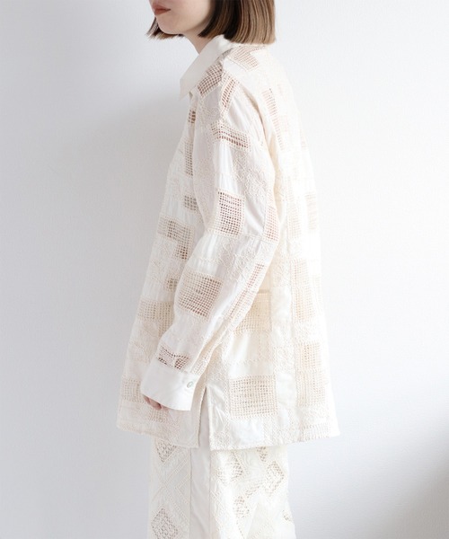 cepo(セポ)の「パッチワーク刺繍シャツブラウス(シャツ/ブラウス・レディース・ベージュ/オフホワイト・M)」の9枚目の写真
