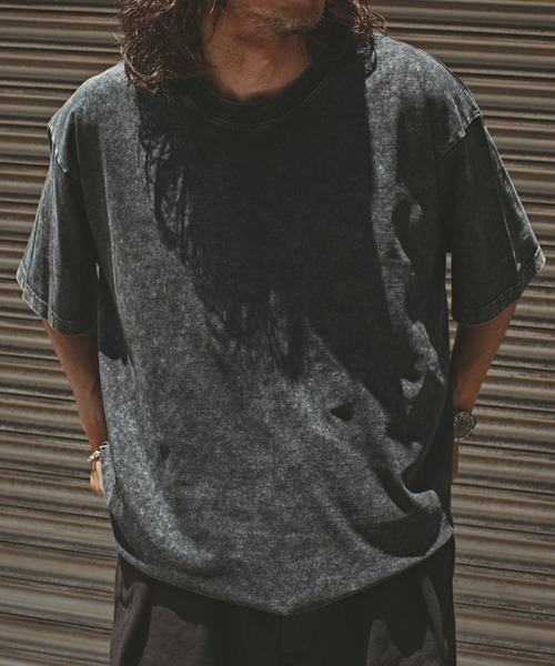 ALL RUNS（オールランズ）の「クルーネック ビッグシルエット 半袖カットソー（Tシャツ/カットソー・メンズ・オリーブ/ブラック/ホワイト/グレー・M/L/XL）」の14枚目の写真