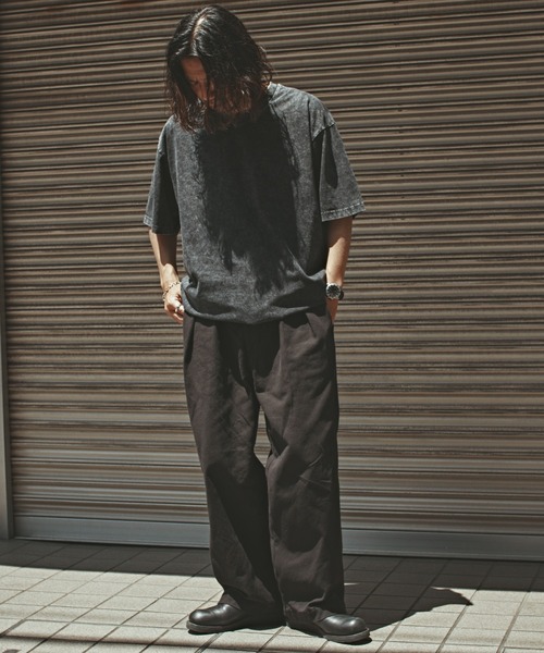 ALL RUNS（オールランズ）の「クルーネック ビッグシルエット 半袖カットソー（Tシャツ/カットソー・メンズ・オリーブ/ブラック/ホワイト/グレー・M/L/XL）」の17枚目の写真