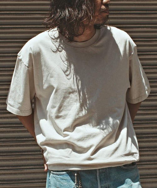 ALL RUNS（オールランズ）の「クルーネック ビッグシルエット 半袖カットソー（Tシャツ/カットソー・メンズ・オリーブ/ブラック/ホワイト/グレー・M/L/XL）」の10枚目の写真