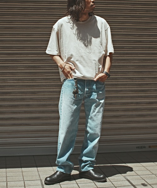 ALL RUNS（オールランズ）の「クルーネック ビッグシルエット 半袖カットソー（Tシャツ/カットソー・メンズ・オリーブ/ブラック/ホワイト/グレー・M/L/XL）」の11枚目の写真