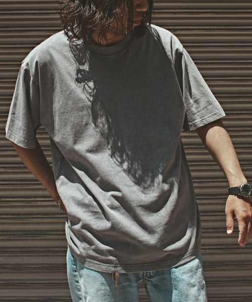 ALL RUNS（オールランズ）の「クルーネック ビッグシルエット 半袖カットソー（Tシャツ/カットソー・メンズ・オリーブ/ブラック/ホワイト/グレー・M/L/XL）」の20枚目の写真