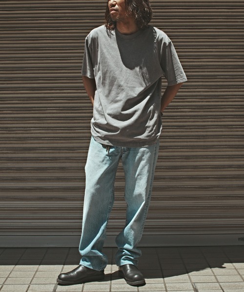 ALL RUNS（オールランズ）の「クルーネック ビッグシルエット 半袖カットソー（Tシャツ/カットソー・メンズ・オリーブ/ブラック/ホワイト/グレー・M/L/XL）」の22枚目の写真