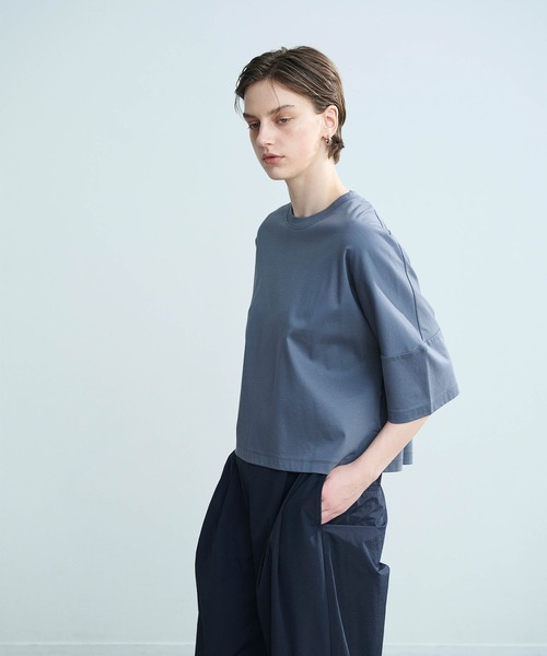 N.O.R.C(ノーク)の「フォルムトップス【クールスムース】(Tシャツ/カットソー・レディース・ブラック/オフホワイト/チャコール・フリー)」の20枚目の写真