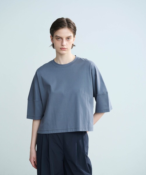 N.O.R.C(ノーク)の「フォルムトップス【クールスムース】(Tシャツ/カットソー・レディース・ブラック/オフホワイト/チャコール・フリー)」の21枚目の写真