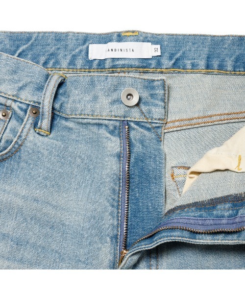 Sandinista（サンディニスタ）の「SANDINISTA Damaged Denim Pants - Stretch Easy Fit Tapered (サンディニスタ ダメージデニムパンツ ストレッチイージーフィットテーパード)（デニムパンツ・メンズ・インディゴブルー・34）」の3枚目の写真