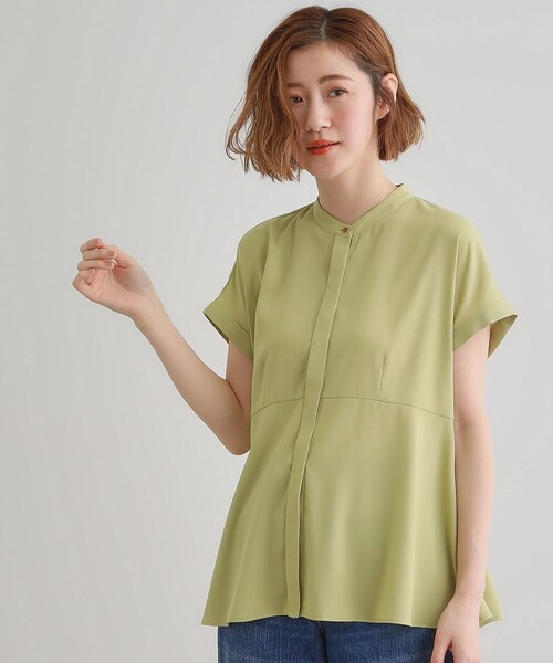 grove（グローブ）の「きちんと感もこなれ感も1枚で叶う　優秀ペプラムシャツブラウス（シャツ/ブラウス・レディース・ネイビー/ライトグリーン/ホワイト系その他3/ブルー系その他4/ホワイト系3・02/03/01/04/05）」の13枚目の写真