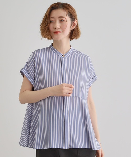 grove（グローブ）の「きちんと感もこなれ感も1枚で叶う　優秀ペプラムシャツブラウス（シャツ/ブラウス・レディース・ネイビー/ライトグリーン/ホワイト系その他3/ブルー系その他4/ホワイト系3・02/03/01/04/05）」の5枚目の写真