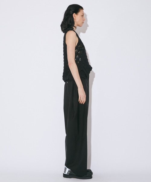 beautiful people トロピカルウールモヘアワイドパンツ tropical wool mohair side tuck widepants（スラックス
