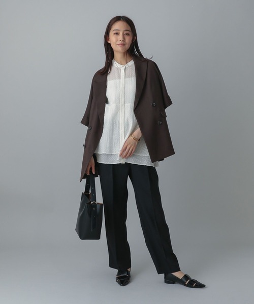 GLOBAL WORK（グローバルワーク）の「MATINEE LINE/ドットティアードシャツ/495656（シャツ/ブラウス・レディース・ブラック/オフホワイト/レッド・MEDIUM/LARGE）」の9枚目の写真