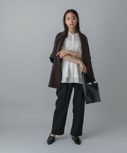 GLOBAL WORK（グローバルワーク）の「MATINEE LINE/ドットティアードシャツ/495656（シャツ/ブラウス・レディース・ブラック/オフホワイト/レッド・MEDIUM/LARGE）」の8枚目の写真