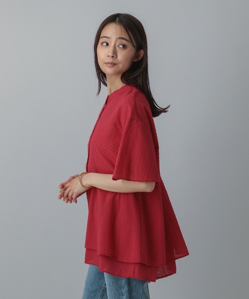 GLOBAL WORK（グローバルワーク）の「MATINEE LINE/ドットティアードシャツ/495656（シャツ/ブラウス・レディース・ブラック/オフホワイト/レッド・MEDIUM/LARGE）」の21枚目の写真