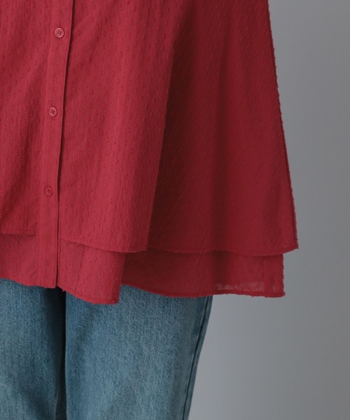 GLOBAL WORK（グローバルワーク）の「MATINEE LINE/ドットティアードシャツ/495656（シャツ/ブラウス・レディース・ブラック/オフホワイト/レッド・MEDIUM/LARGE）」の12枚目の写真