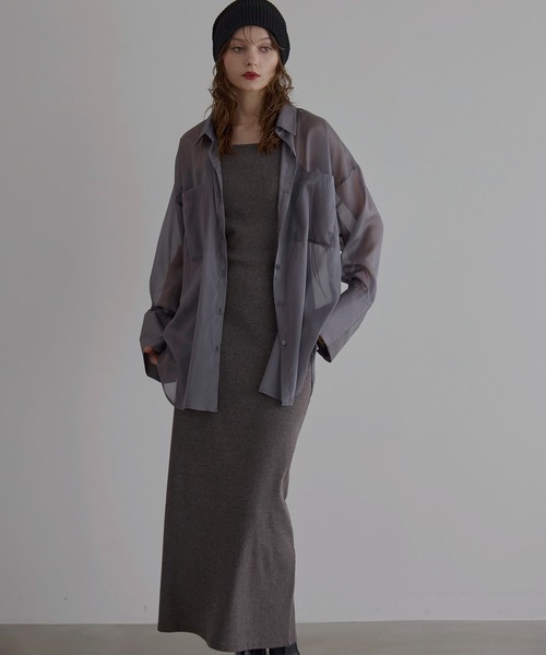ミエリインヴァリアント Organdy Gloss Over Shirt MIELI INVARIANT｜Organdy Gloss Over Shirt | Rakuten Fashion