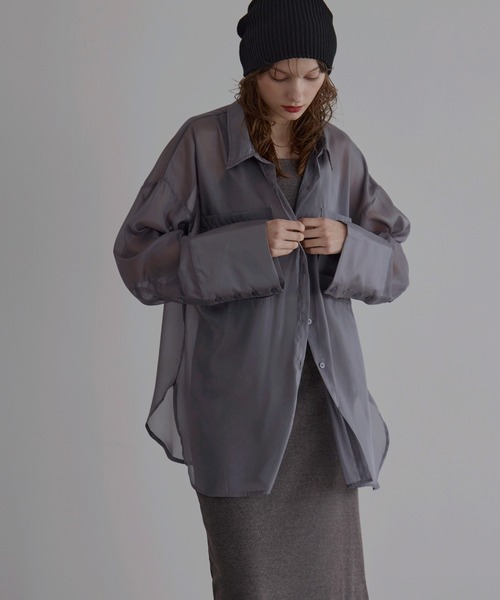 ミエリインヴァリアント Organdy Gloss Over Shirt セール】Organdy Gloss Over Shirt（シャツ/ブラウス）｜MIELI