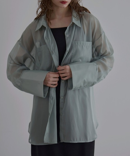 セール】Organdy Gloss Over Shirt（シャツ/ブラウス）｜MIELI