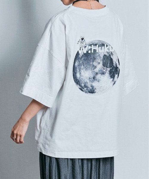 W:Huku（フーク）の「コスモ バックプリント ビッグ Tシャツ（Tシャツ/カットソー・レディース・オフホワイト/ブラック・FREE）」の21枚目の写真
