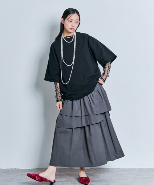 W:Huku（フーク）の「コスモ バックプリント ビッグ Tシャツ（Tシャツ/カットソー・レディース・オフホワイト/ブラック・FREE）」の22枚目の写真