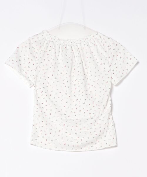 Uenui（ウニュイ）の「【 cunii 】 フローラル ルーシュド リボン トップ（シャツ/ブラウス・レディース・ホワイト/ベージュ系・FREE）」の3枚目の写真