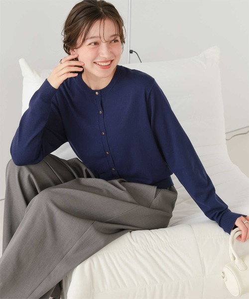 titivate(ティティベイト)の「なめらか手触りカシミヤタッチニットカーディガン(カーディガン/ボレロ・レディース・ネイビー/チャコール/キャメル/レッド/ホワイト系その他/アイボリー/ブラック・S/M/L)」の5枚目の写真