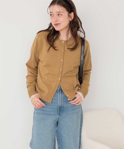 titivate(ティティベイト)の「なめらか手触りカシミヤタッチニットカーディガン(カーディガン/ボレロ・レディース・ネイビー/チャコール/キャメル/レッド/ホワイト系その他/アイボリー/ブラック・S/M/L)」の6枚目の写真