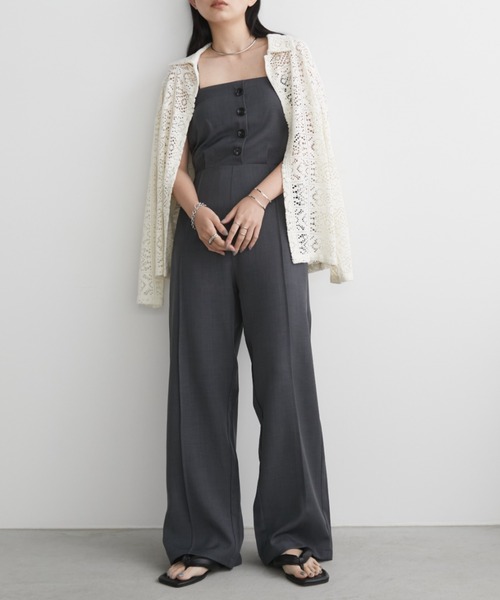 Aunt Marie's（アントマリーズ）の「ベアオールインワン（つなぎ/オールインワン・レディース・グレー/ブラウン・MT/FREE）」の4枚目の写真