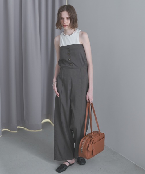 Aunt Marie's（アントマリーズ）の「ベアオールインワン（つなぎ/オールインワン・レディース・グレー/ブラウン・MT/FREE）」の9枚目の写真