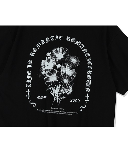 ROMANTIC CROWN(ロマンティッククラウン)の「A'GEM/9 × .kom 『ROMANTIC CROWN/ロマンティック クラウン』 COAL FLOWER T-SHIRT/コールフラワー Tシャツ(Tシャツ/カットソー・メンズ・ホワイト/チャコールグレー/ブラック・L/M)」の13枚目の写真