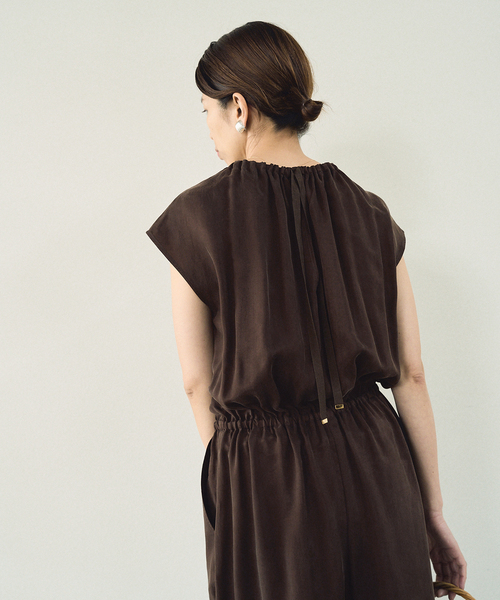 追加2》キュプラギャザーネックオールインワン（つなぎ/オールインワン