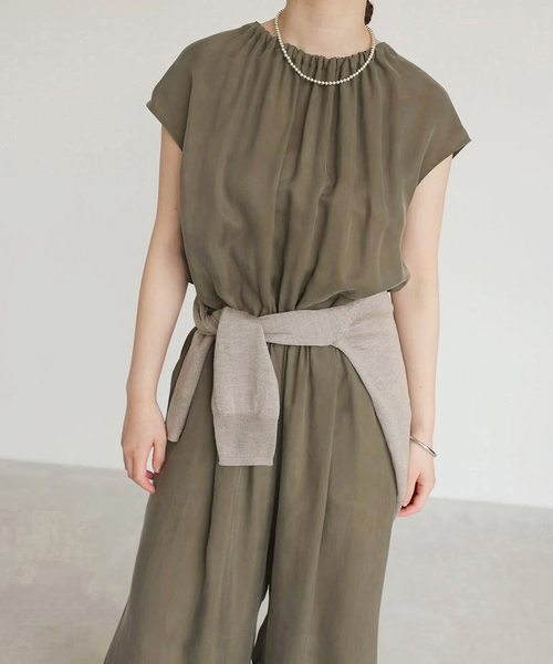 追加2》キュプラギャザーネックオールインワン（つなぎ