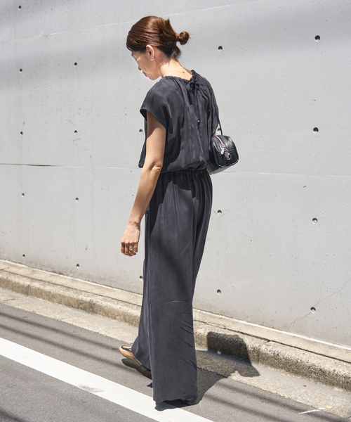 追加2》キュプラギャザーネックオールインワン（つなぎ/オールインワン