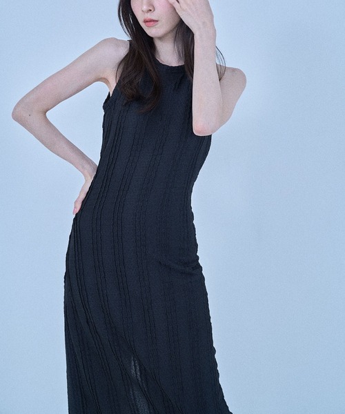 Nora Lily elle(ノラリリーエル)の「【Nora Lily】「elle」Rib One-piece(ワンピース・レディース・モカ/ホワイト/ブラック・FREE)」の3枚目の写真
