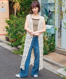 anap mimpi（アナップミンピ）の「クロッシェ 編み ロング ジレ ベスト（ベスト）」