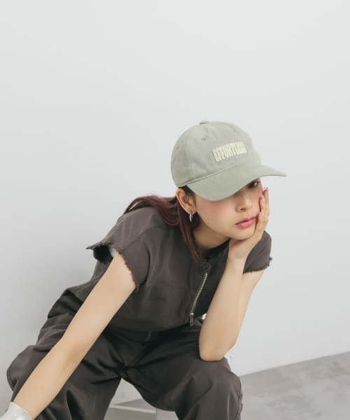 KBF(ケイビーエフ)の「プランプチェーンステッチCAP(キャップ・レディース・アイボリー/グリーン/ブラウン・ONE)」の7枚目の写真