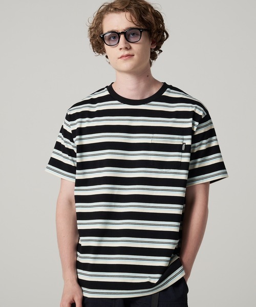 Eddie Bauer（エディーバウアー）の「ランダムボーダー 半袖 Tシャツ（Tシャツ/カットソー・メンズ・ブラック系/ベージュ系/カーキ系・M/XXL/XL/L）」の2枚目の写真