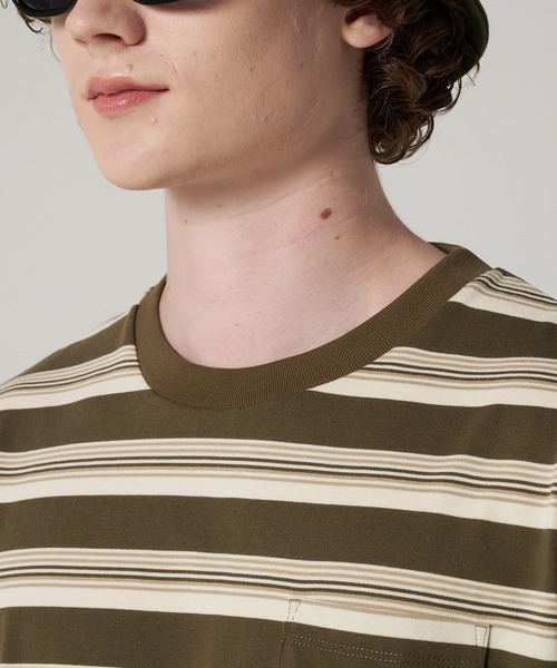 Eddie Bauer（エディーバウアー）の「ランダムボーダー 半袖 Tシャツ（Tシャツ/カットソー・メンズ・ブラック系/ベージュ系/カーキ系・M/XXL/XL/L）」の12枚目の写真