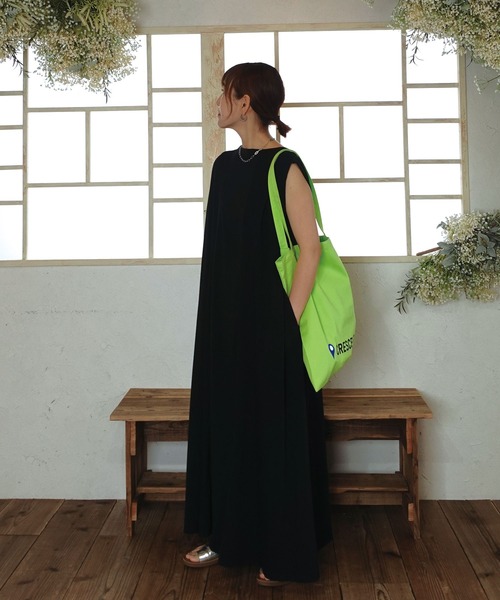 CORNERS by KR（コーナーズバイケーアール）の「【CORNERS by KR】タックロングワンピース（ワンピース・レディース・カーキ/ブラウン/ブラック・L/M）」の4枚目の写真