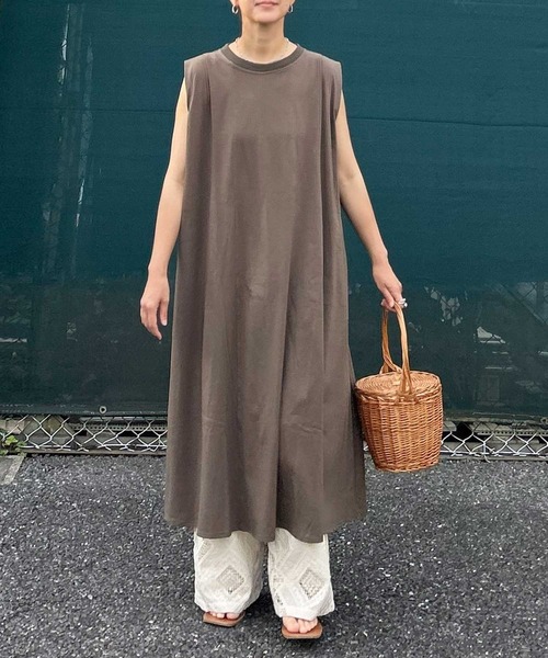 CORNERS by KR（コーナーズバイケーアール）の「【CORNERS by KR】タックロングワンピース（ワンピース・レディース・カーキ/ブラウン/ブラック・L/M）」の11枚目の写真