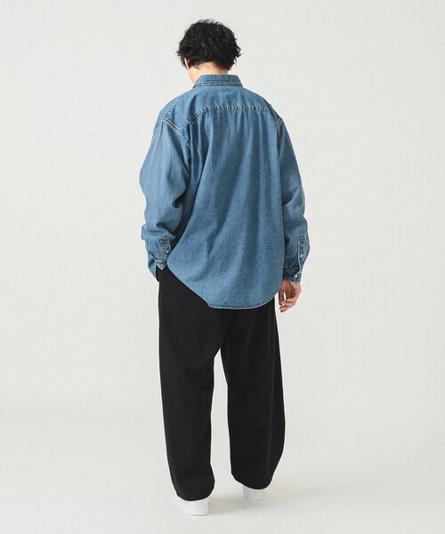 BEAMS(ビームス)の「デニム ボタンダウンシャツ(シャツ/ブラウス・メンズ・ブラック/インディゴブルー・S/M/L/XL)」の4枚目の写真
