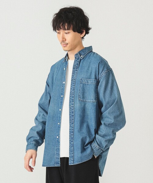 BEAMS(ビームス)の「デニム ボタンダウンシャツ(シャツ/ブラウス・メンズ・ブラック/インディゴブルー・S/M/L/XL)」の6枚目の写真