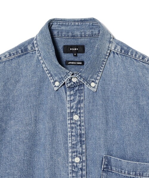 BEAMS(ビームス)の「デニム ボタンダウンシャツ(シャツ/ブラウス・メンズ・ブラック/インディゴブルー・S/M/L/XL)」の11枚目の写真