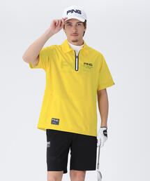PING（ピン）の「【PING APPAREL】涼風-SUZUKAZE 全方向ストレッチタフタ半袖ハーフジップブルゾン ＜GOLD＞ (MENS)（ブルゾン）」
