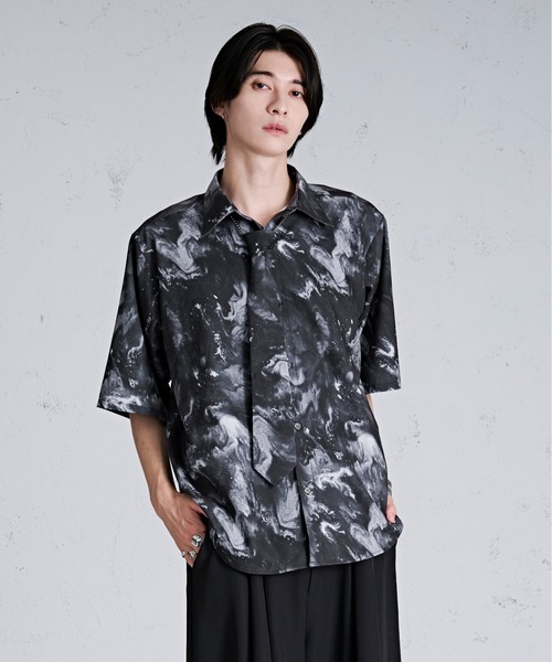 Ellno Loset(エルノロゼット)の「チェーンネクタイセットGALAXYシャツ(シャツ/ブラウス・メンズ・オフホワイト/パープル系その他/ブラック系その他・MEDIUM/SMALL/LARGE)」の18枚目の写真