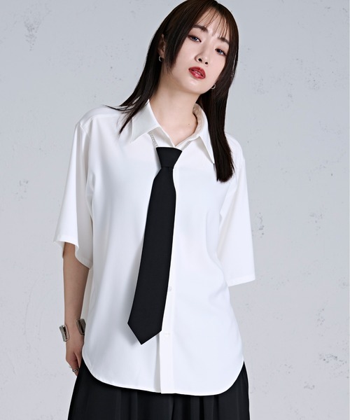 チェーンネクタイセットGALAXYシャツ（シャツ/ブラウス）｜Ellno Loset