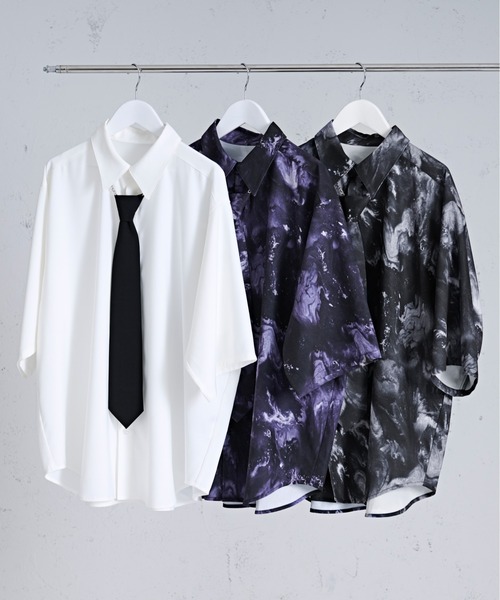 Ellno Loset(エルノロゼット)の「チェーンネクタイセットGALAXYシャツ(シャツ/ブラウス・メンズ・オフホワイト/パープル系その他/ブラック系その他・MEDIUM/SMALL/LARGE)」の10枚目の写真